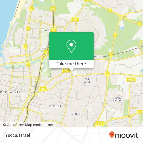 Карта Yucca, דרך דוד בן גוריון בני ברק, תל אביב, 51260