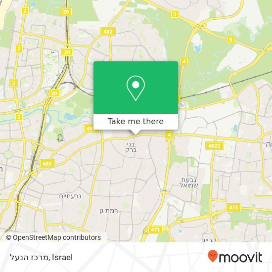 Карта מרכז הנעל, ז'בוטינסקי בני ברק, תל אביב, 51000