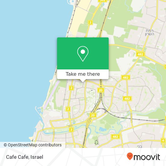 Карта Cafe Cafe, אופנהיימר תל אביב-יפו, תל אביב, 69395