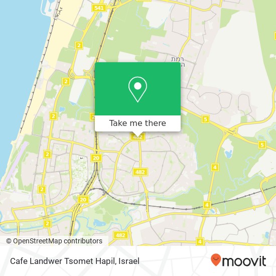 Карта Cafe Landwer Tsomet Hapil, משה סנה נאות אפקה ב, תל אביב-יפו, 60000