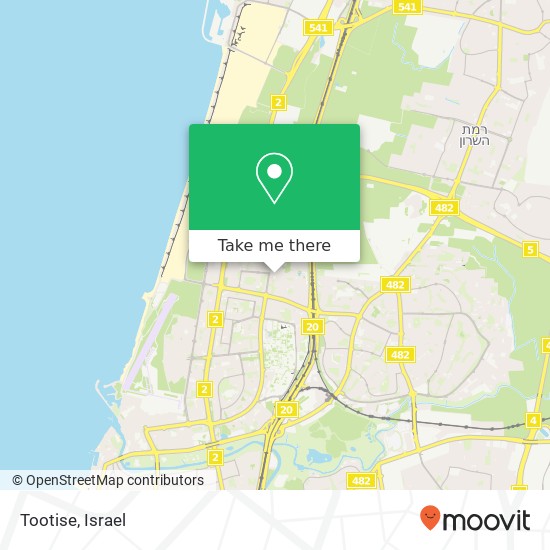 Tootise, אבא אחימאיר תל אביב-יפו, תל אביב, 69492 map