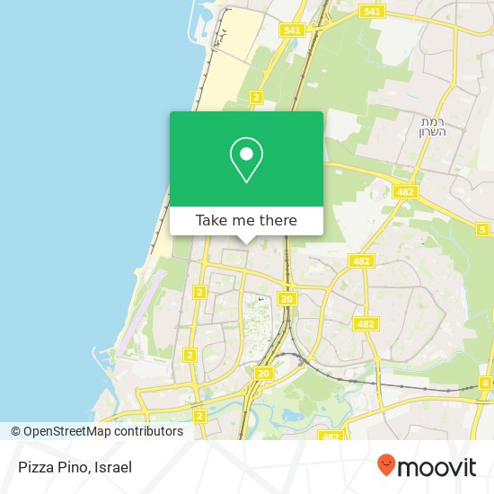 Карта Pizza Pino, אבא אחימאיר 21 רמת אביב ג, תל אביב-יפו, 69492