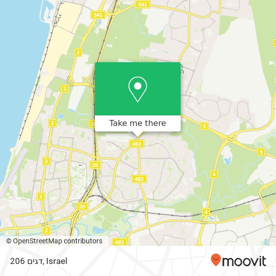 Карта 206 דגים, משה סנה 54 תל אביב-יפו, תל אביב, 69350