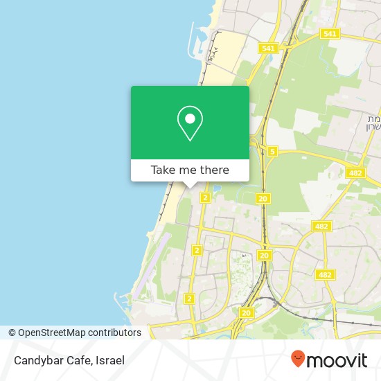 Candybar Cafe, אורי צבי גרינברג תל אביב-יפו, תל אביב map