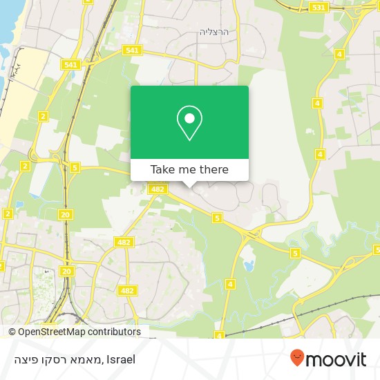 Карта מאמא רסקו פיצה, י. ל. פרץ רמת השרון, תל אביב, 47000