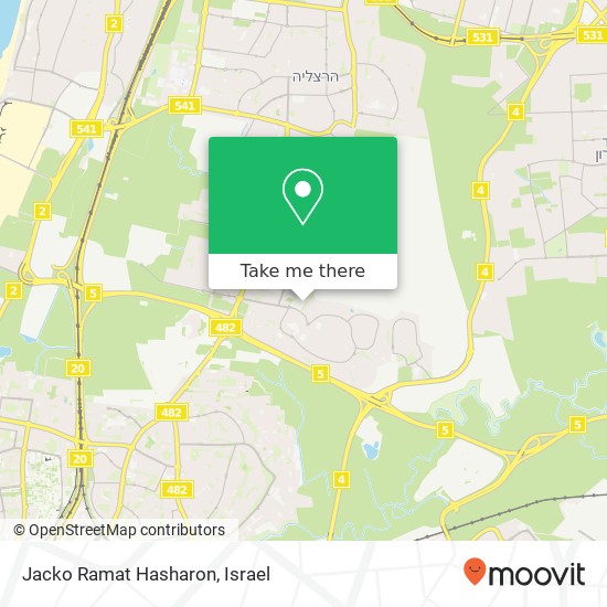 Карта Jacko Ramat Hasharon, החרש 8 רמת השרון, 47262