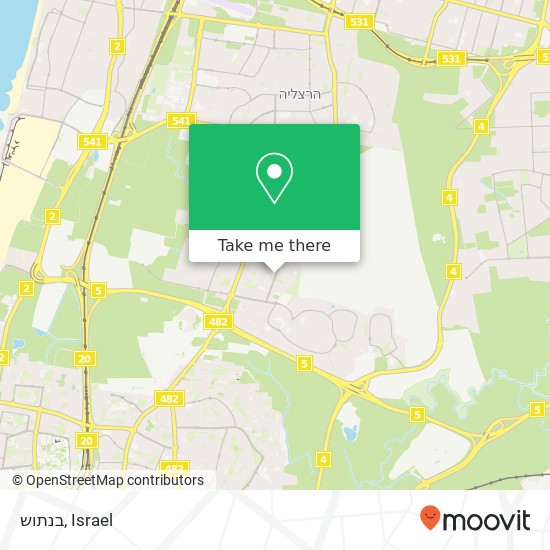 Карта בנתוש, אוסישקין רמת השרון, תל אביב, 47210