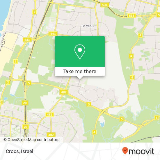 Карта Crocs, אוסישקין רמת השרון, תל אביב, 47210