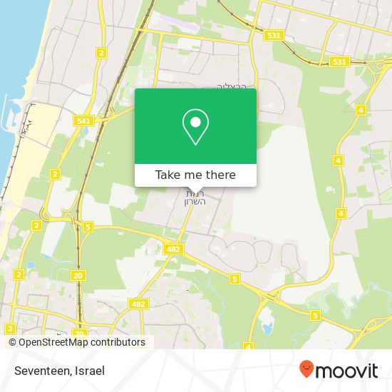 Карта Seventeen, סוקולוב רמת השרון, תל אביב, 47235