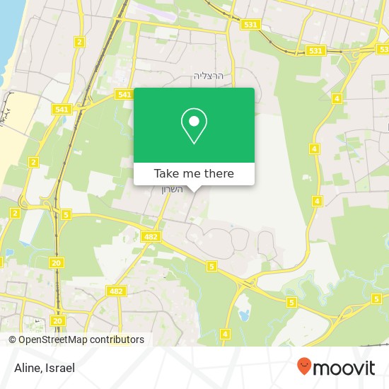 Карта Aline, אוסישקין רמת השרון, תל אביב, 47209