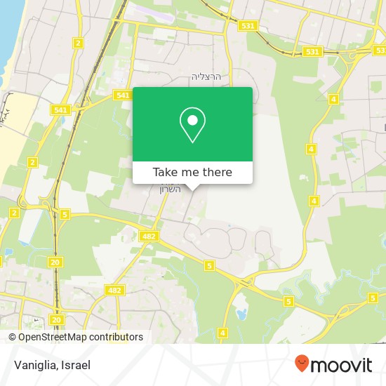 Карта Vaniglia, אוסישקין רמת השרון, תל אביב, 47209