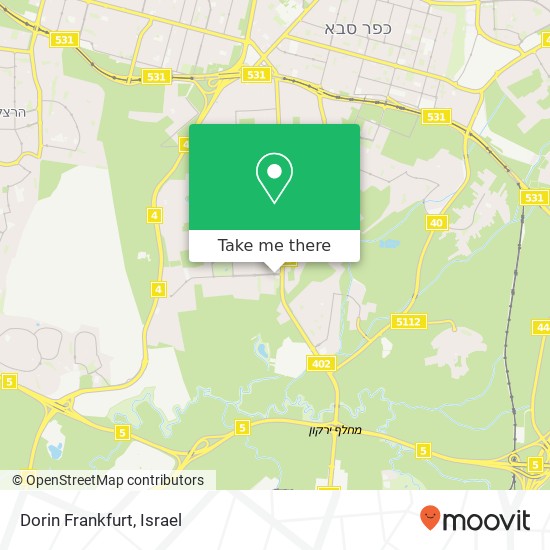 Карта Dorin Frankfurt, ז'בוטינסקי הוד השרון, פתח תקווה, 45350