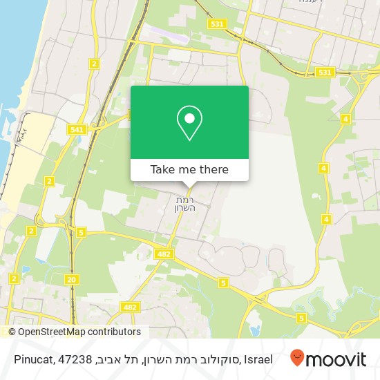 Карта Pinucat, סוקולוב רמת השרון, תל אביב, 47238