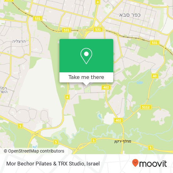 Карта Mor Bechor Pilates & TRX Studio, קיבוץ דליה הוד השרון, 45000