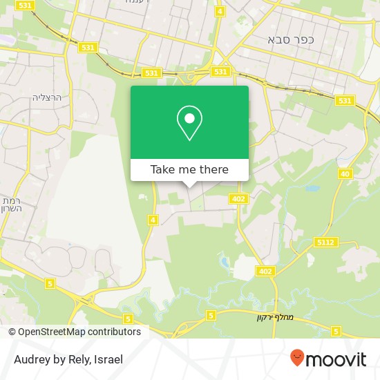 Audrey by Rely, שער העמקים 15A הוד השרון, 45000 map