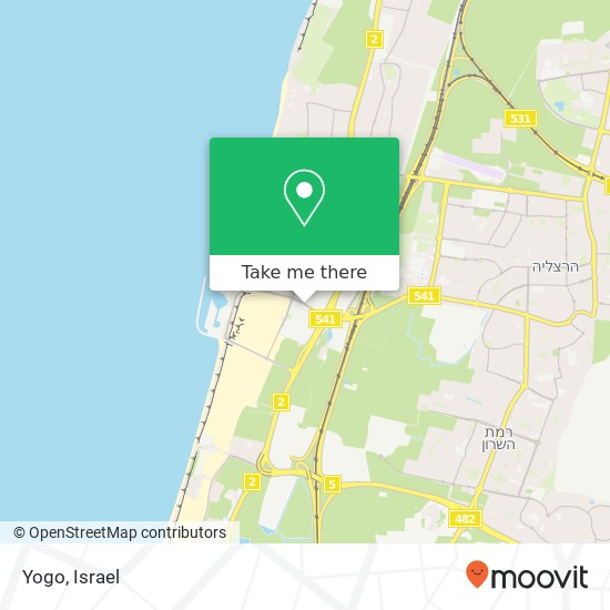 Карта Yogo, שדרות אבא אבן הרצליה, תל אביב, 46725