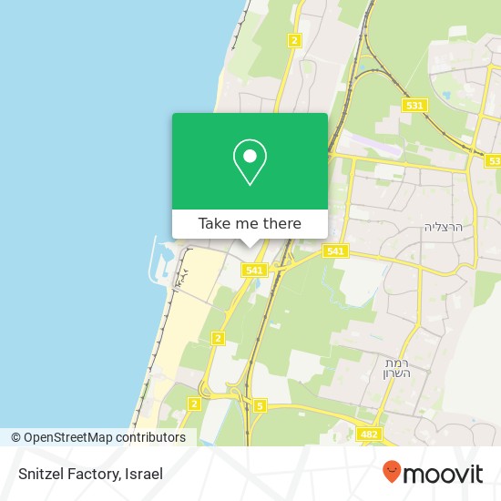 Карта Snitzel Factory, משכית הרצליה, תל אביב, 46000
