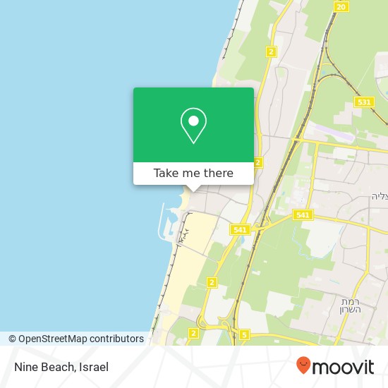 Nine Beach, רמת ים הרצליה, תל אביב, 46000 map