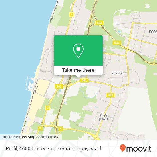 Profil, יוסף נבו הרצליה, תל אביב, 46000 map