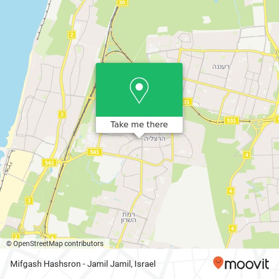 Карта Mifgash Hashsron - Jamil Jamil, סוקולוב 20 מרכז, הרצליה, 46497