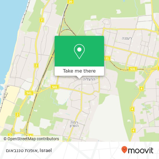 Карта אופנת טננבאום, סוקולוב הרצליה, תל אביב, 46497