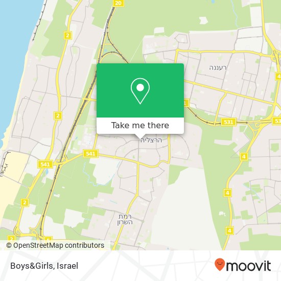 Boys&Girls, סוקולוב הרצליה, תל אביב, 46497 map