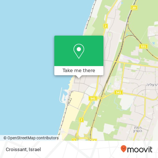Croissant, קדושי השואה הרצליה, תל אביב, 46000 map