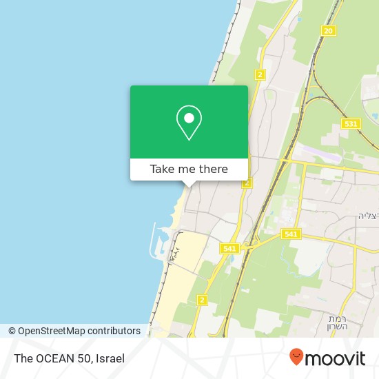 The OCEAN 50, רמת ים 50 הרצליה פיתוח, הרצליה, 46851 map