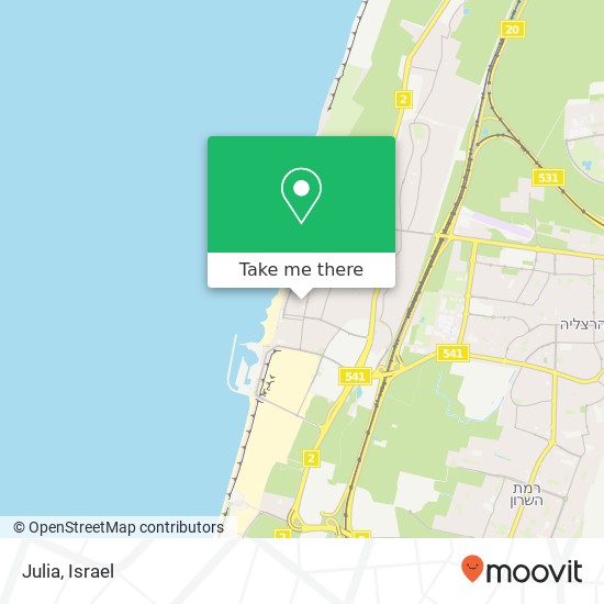 Julia, קדושי השואה הרצליה, תל אביב, 46000 map