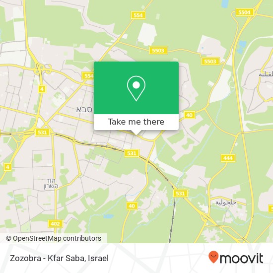 Карта Zozobra - Kfar Saba, כפר סבא, 44000