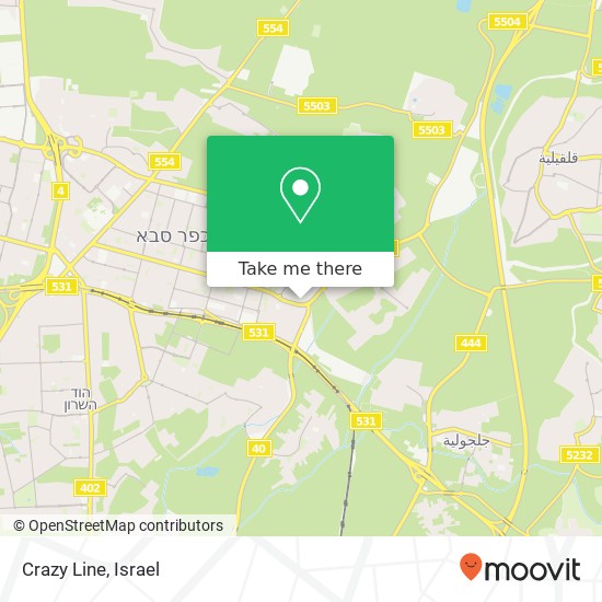 Crazy Line, כפר סבא, פתח תקווה, 44000 map