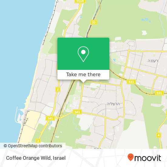 Coffee Orange Wild, ז'בוטינסקי הרצליה, 46000 map