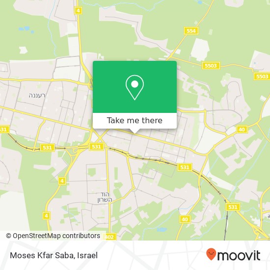 Moses Kfar Saba map