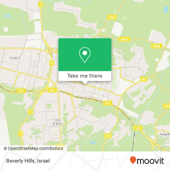 Beverly Hills, ויצמן כפר סבא, פתח תקווה, 44460 map