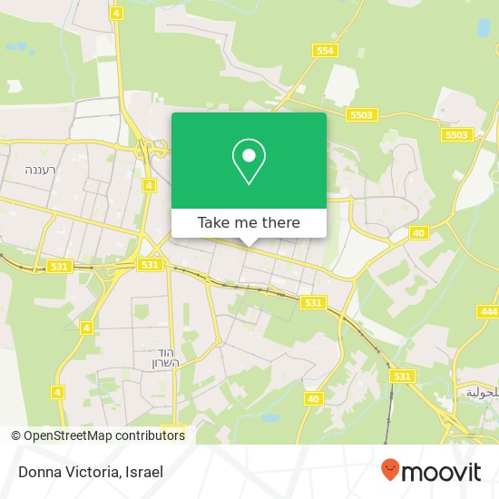 Карта Donna Victoria, ויצמן כפר סבא, פתח תקווה, 44225