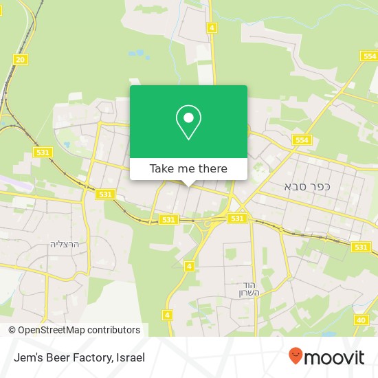 Jem's Beer Factory, ברנר רעננה, 43606 map