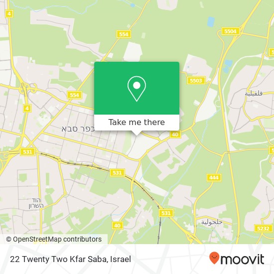 22 Twenty Two Kfar Saba map
