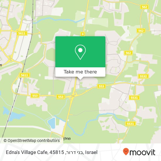 Карта Edna's Village Cafe, בני דרור, 45815