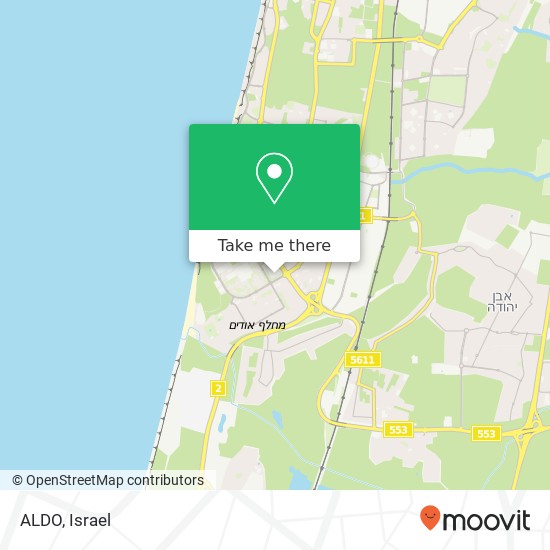 Карта ALDO, נתניה, השרון, 42000