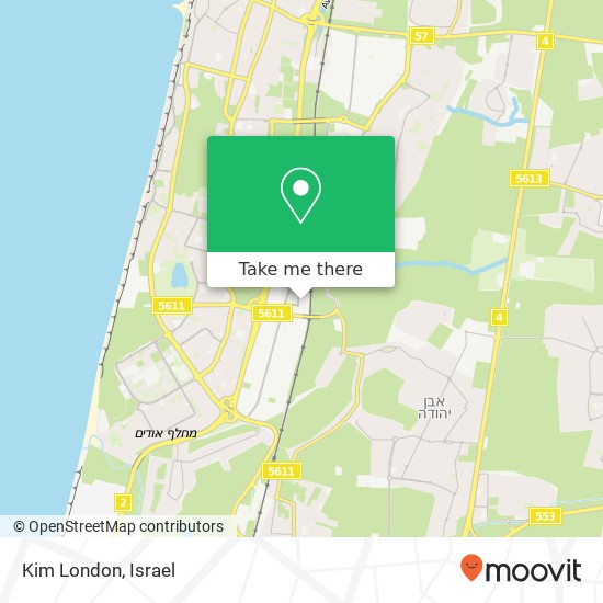 Карта Kim London, נתניה, השרון, 42000