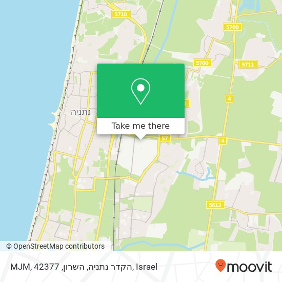 Карта MJM, הקדר נתניה, השרון, 42377