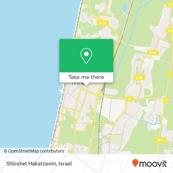 Карта Shloshet Hakatzavim, ברקת ראובן מרכז העיר, נתניה, 42000