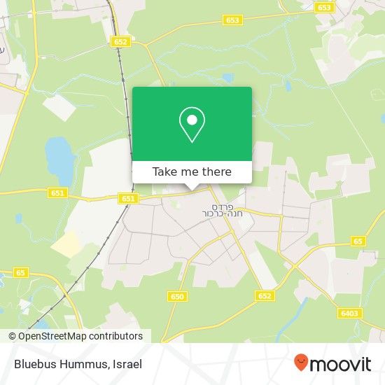 Bluebus Hummus, הגפן פרדס חנה-כרכור, 37000 map