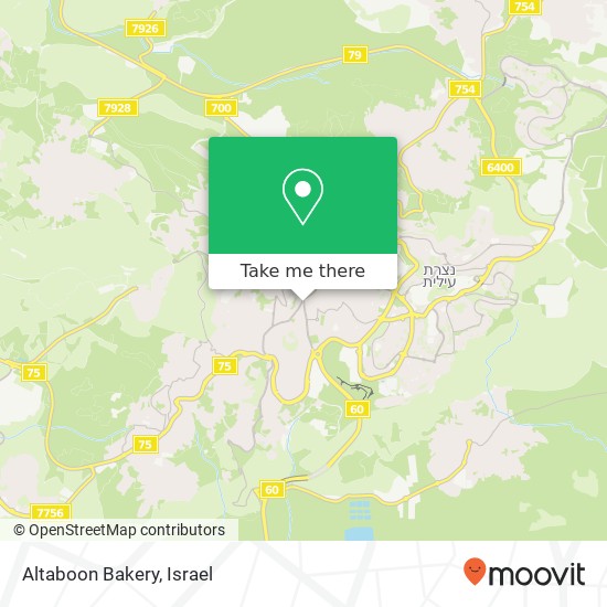 Altaboon Bakery, תאופיק זיאד נצרת, 16000 map