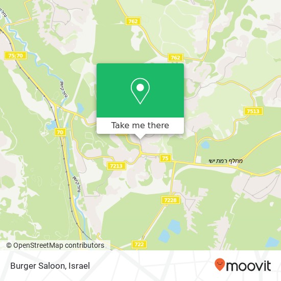 Карта Burger Saloon, האלונים 2 קרית טבעון, 36041