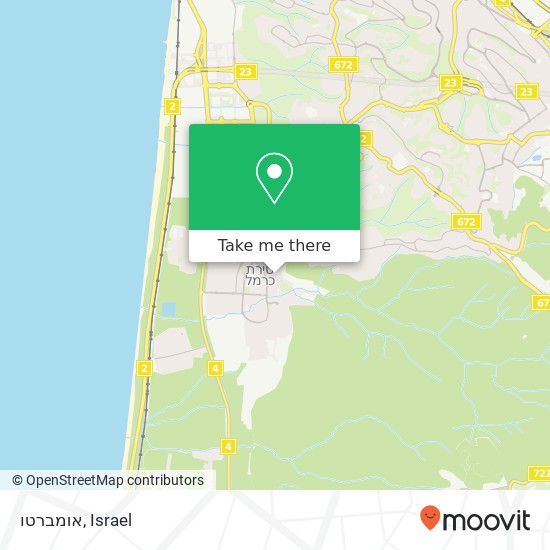Карта אומברטו, אליאס כרמל טירת כרמל, חיפה, 39027