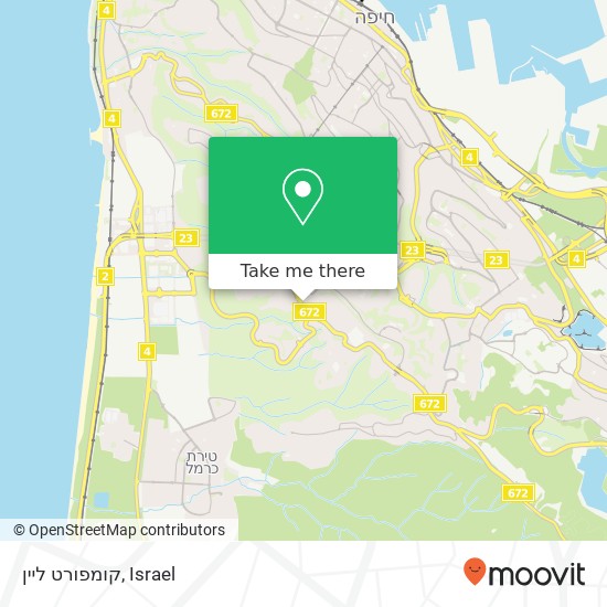 Карта קומפורט ליין, חורב 15 חיפה, חיפה, 30000