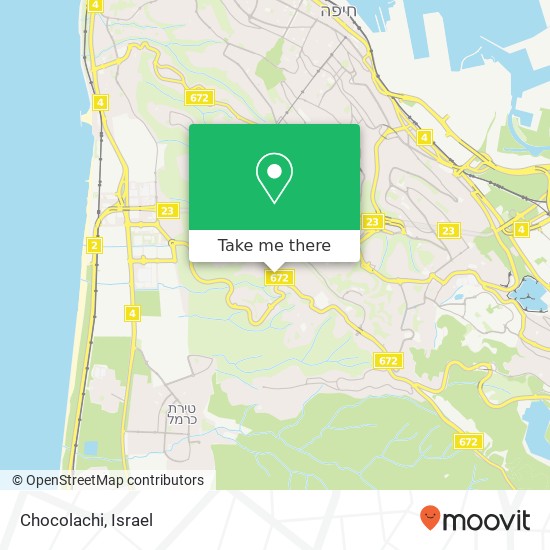 Chocolachi, חורב רמת בגין, חיפה, 34342 map