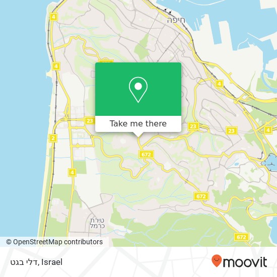 דלי בגט, שדרות מוריה חיפה, חיפה, 30000 map