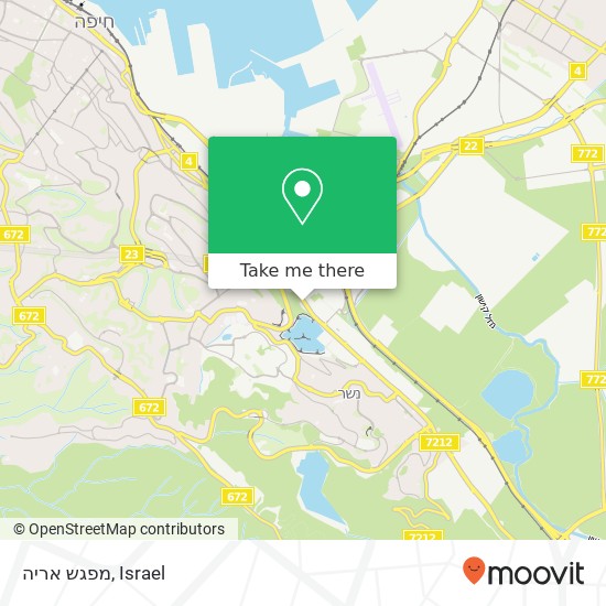 Карта מפגש אריה, נשר, חיפה, 36600